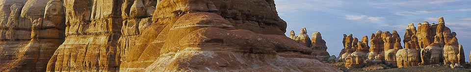 Spires of Cedar Mesa sandstone in Chesler Park (Needles District)