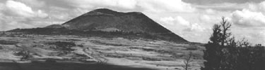 black and white photograph of Capulin Volcano