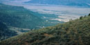Photograph of hikers on rim trail with view to the north of Capulin Volcano.