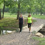 Exercisers on the Flower Park Trail