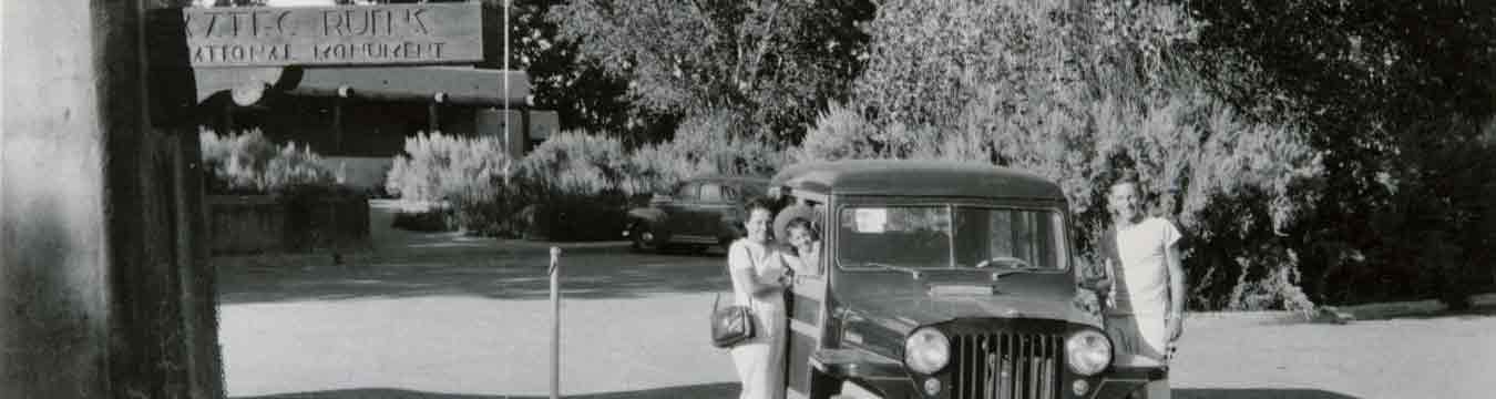 Visitors to Aztec Ruins in the 1950's