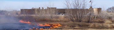 fire on south side of fort