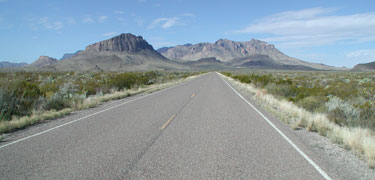 Pummel Peak rises above the road