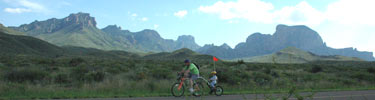 Biking past the Chisos Mountains