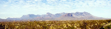 The Chisos Mountains as seen from the River Road