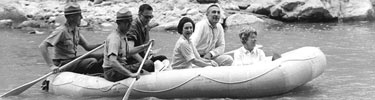 Laby Bird Johnson rafting on the Rio Grande, 1966
