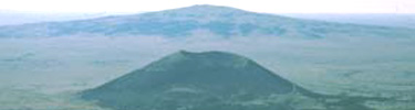Color photograph of Capulin Volcano and Sierra Grande in background