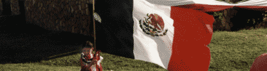 Little Girl with Mexican Flag