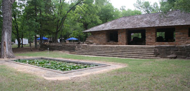 The Bromide Pavilion and lily pond