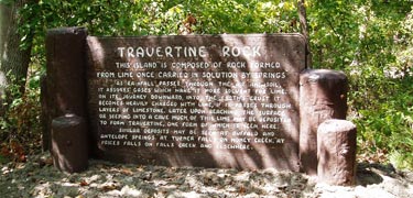 Historic sign at Travertine Island