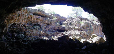 Looking out the entrance to Big Skylight Cave