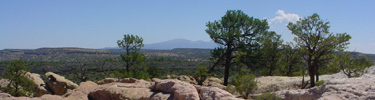Distant Mount Taylor viewed across the lava
