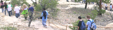 Schoolkids enjoy the trail at El Morro