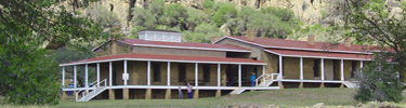 Visitors at Post Hospital at Fort Davis National Historic Site.