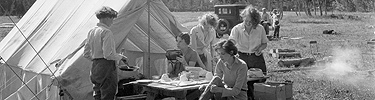 Girls camping at Two Medicine