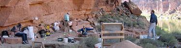Archeologists working at Axhandle Alcove