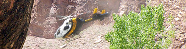 Park helicopter delivering chub to Shinumo
