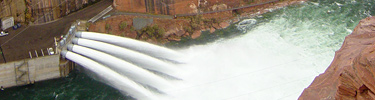 Water being released from Glen Canyon Dam