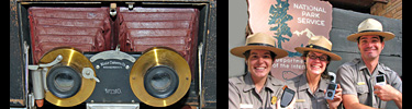 Antique stereo camera: rangers with media players