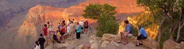 visitors viewing canyon