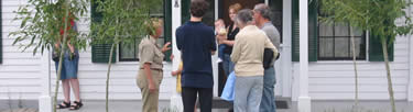 guided house tour outside of main ranch house