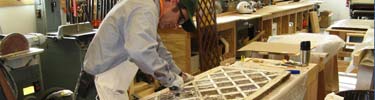Al Williams works on lattice in the WCHP Shop