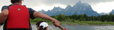 visitors floating the Snake River