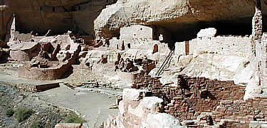A view inside Long House on Wetherill Mesa