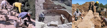 Field crew working at monitoring and stabilizing sites.