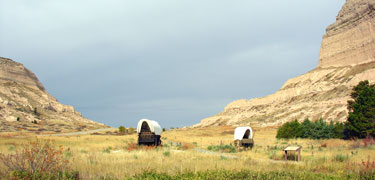 The Oregon Trail passed through Mitchell Pass at Scotts Bluff.