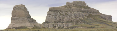 Pony Express riders changed horses at a relay station near the Courthouse & Jail Rocks in western Nebraska