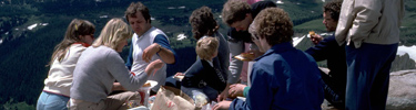 a photo of a family picnic