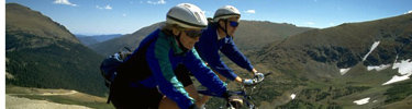 a photo of two bikers
