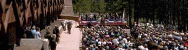 a photo of the dedication of Beaver Meadows Visitor Center