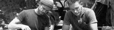 a photo of climbers preparing for the first ascent on Longs Peak Diamond in 1960