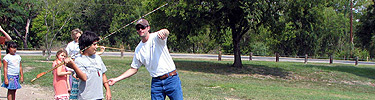 Atlatl Throwing activity during Archaeology Day
