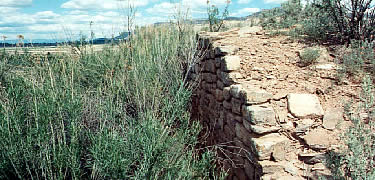 Stabilized rock wall at Yucca House