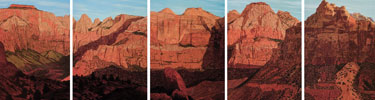 Temples and Towers of the Virgin by Anton Rasmussen, 1988 Oil on canvas, Zion Museum Collection ZION 2418