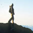 A solo hiker on the South Rim