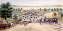 Photo image of a painting by William Henry Jackson called Crossing the Missouri.