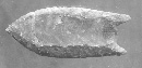 Black and white photograph of Folsom projectile point. Black and white photograph of Folsom projectile point.