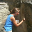 Image of National Park Service preservationist trying to save an inscription