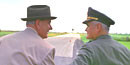 Pres Johnson confers with Gen. William Westmoreland, May 30, 1968