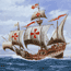 Artist's depiction of a Spanish ship