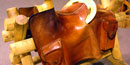 Pony Express riders carried official mail in a mochila that fit over the saddle.