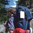 a photo of a permit on a hiker's backpack