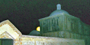 Full Moon Rising Over The Mission Church