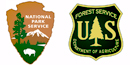 NPS Arrowhead and USFS Badge