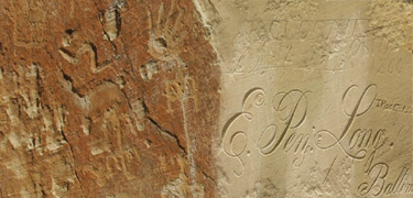 These petroglyphs and inscriptions are just a small sample of what can be found at El Morro