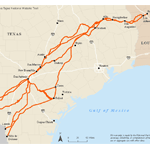 Map of El Camino Real de las Tejas NHT